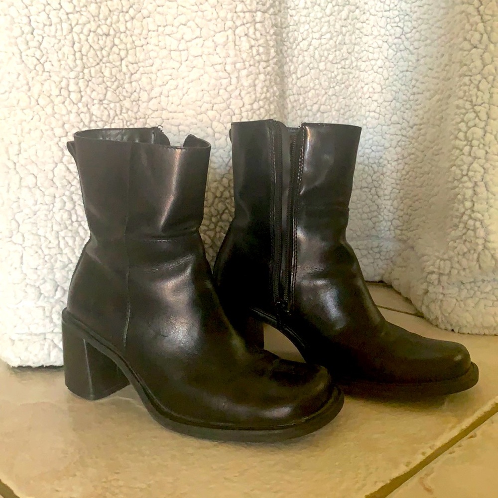 Black zip up boots